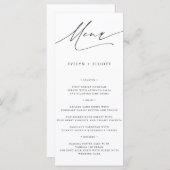 Moderne minimalistische kalligrafiescript menu (Voorkant / Achterkant)