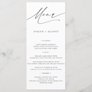 Moderne minimalistische kalligrafiescript menu