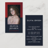 Moderne, minimalistische kalligrafiesfotografie visitekaartje (Voorkant / Achterkant)