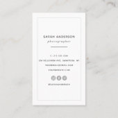 Moderne, minimalistische kalligrafiesfotografie visitekaartje (Achterkant)