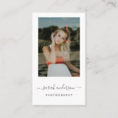 Moderne, minimalistische kalligrafiesfotografie visitekaartje (Voorkant)