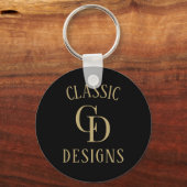 Moderne minimalistische Kantoor Gifts Company Logo Sleutelhanger (Voorkant)
