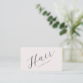 Moderne Minimalistische Kapsalon Script Roze Visitekaartje (Staand voorkant)
