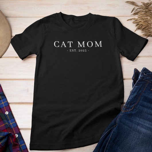 Moderne minimalistische kat moeder vastgestelde da Tri-Blend shirt