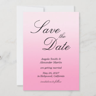 Moderne Minimalistische Katoenen Candy Roze Gradië Save The Date