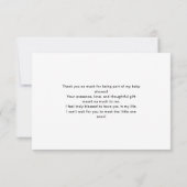 Moderne Minimalistische Kers Baby Shower Bedankkaart (Achterkant)