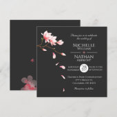 Moderne Minimalistische Kersenbloesem Uitnodiging (Voorkant / Achterkant)