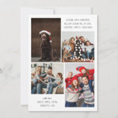 Moderne minimalistische kerst | 5 Lijst fotografie Feestdagenkaart (Achterkant)