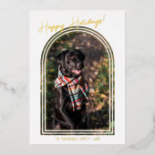 Moderne minimalistische kerst | 5 Lijst fotografie Folie Feestdagenkaart (Voorkant)