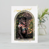 Moderne minimalistische kerst | 5 Lijst fotografie Folie Feestdagenkaart (Staand Voorkant)