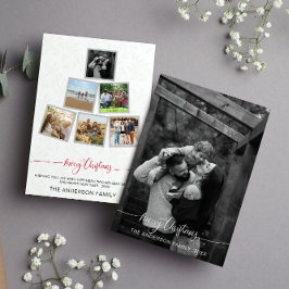 Moderne minimalistische kerst collage foto Feestda Kaart