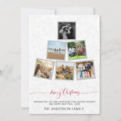 Moderne minimalistische kerst collage foto Feestda Kaart (Achterkant)