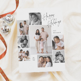 Moderne Minimalistische Kerst Collage van 8 Foto's Feestdagen Kaart