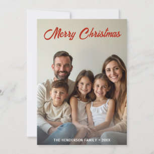 Moderne Minimalistische Kerst Custom Foto Groen Feestdagenkaart