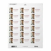 Moderne minimalistische kerst familie foto rood etiket (Full Sheet)