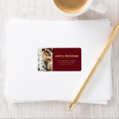 Moderne minimalistische kerst familie foto rood etiket (Insitu)