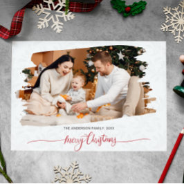 Moderne minimalistische kerst foto Feestdagen Kaart