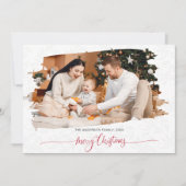 Moderne minimalistische kerst foto Feestdagen Kaart (Voorkant)