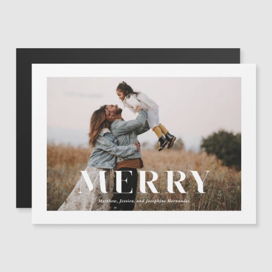 Moderne Minimalistische Kerst Foto Magneet (Voorkant / Achterkant)