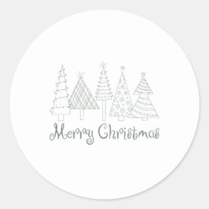 Moderne minimalistische kerst gezellig ronde sticker