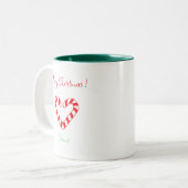 Moderne minimalistische kerst hart Candy Cane Mok (Voorkant links)