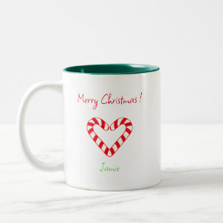 Moderne minimalistische kerst hart Candy Cane Mok