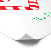 Moderne minimalistische kerst hart snoep riet poster (Hoek)