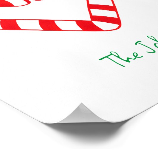 Moderne minimalistische kerst hart snoep riet poster (Hoek)