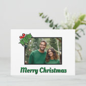 Moderne minimalistische kerst Holly foto sjabloon (Staand voorkant)