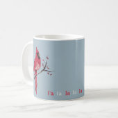 Moderne minimalistische kerst kardinaal koffiemok (Voorkant links)