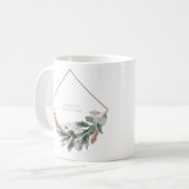 Moderne minimalistische kerst met eucalyptus koffiemok (Voorkant links)