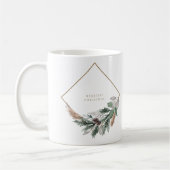 Moderne minimalistische kerst met eucalyptus koffiemok (Links)