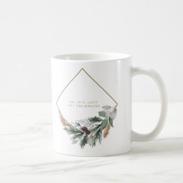 Moderne minimalistische kerst met eucalyptus koffiemok