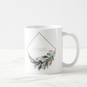Moderne minimalistische kerst met eucalyptus koffiemok