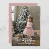 Moderne Minimalistische Kerst Script Familie Feest Feestdagenkaart (Voorkant / Achterkant)