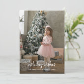 Moderne Minimalistische Kerst Script Familie Feest Feestdagenkaart (Staand voorkant)