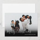 Moderne Minimalistische Kerst Scriptie Familie Fot Feestdagenkaart (Voorkant / Achterkant)