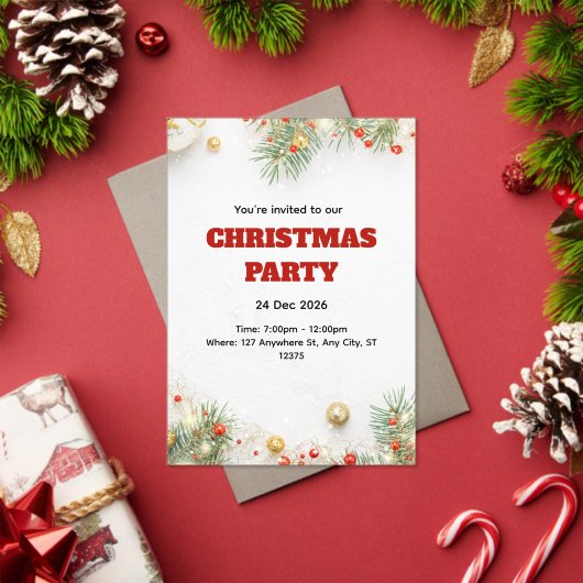 Moderne Minimalistische Kerst Uitnodiging (Insity (Feestdagen))