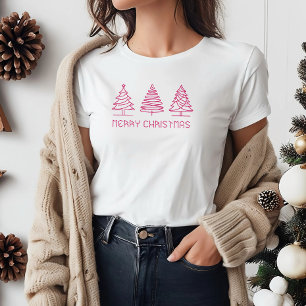 Moderne minimalistische kerstbomen t-shirt