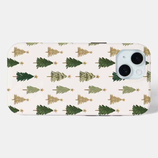 Moderne minimalistische kerstboom Case-Mate iPhone case (Achterkant (horizontaal))