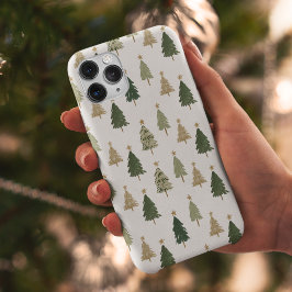 Moderne minimalistische kerstboom iPhone 15 case