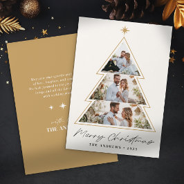 Moderne minimalistische kerstboom fotocollage feestdagenkaart