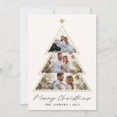 Moderne minimalistische kerstboom fotocollage feestdagenkaart (Voorkant)
