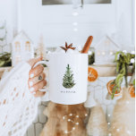 Moderne minimalistische kerstboom gepersonaliseerd koffiemok<br><div class="desc">Dit is een moderne minimalistische vakantie mok sjabloon met een prachtige waterverf groenblijvende boom en een elegante kalligrafie lettertype . De kleur van de kerstboom kan niet worden bewerkt en de tekst in het lettertype van de goudkalligrafie kan niet worden bewerkt (maar de kleur kan worden gewijzigd!) // Voor overeenkomende...</div>