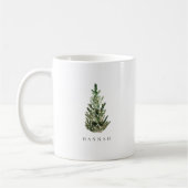 Moderne minimalistische kerstboom gepersonaliseerd koffiemok (Links)