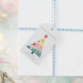 Moderne Minimalistische Kerstboom Gift Tag Cadeaulabel