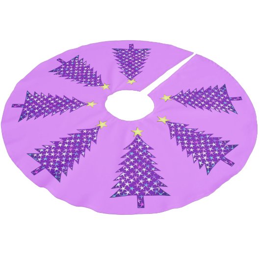 Moderne minimalistische kerstboom in Paarse sterre Kerstboom Rok (Gekanteld)