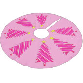 Moderne minimalistische kerstboom in roze strepen kerstboom rok (Gekanteld)