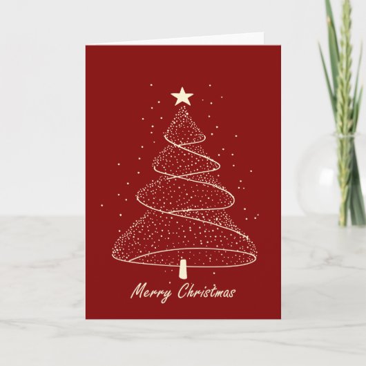 Moderne minimalistische kerstboom kaart (Voorkant)