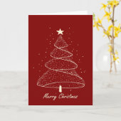 Moderne minimalistische kerstboom kaart (Gele Bloem)